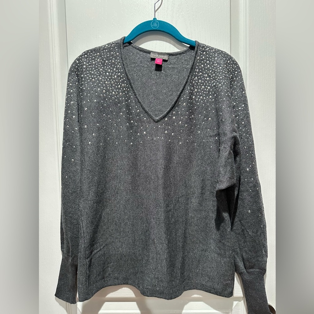 Vince Camuto Chic Gray Sparkly Sweater